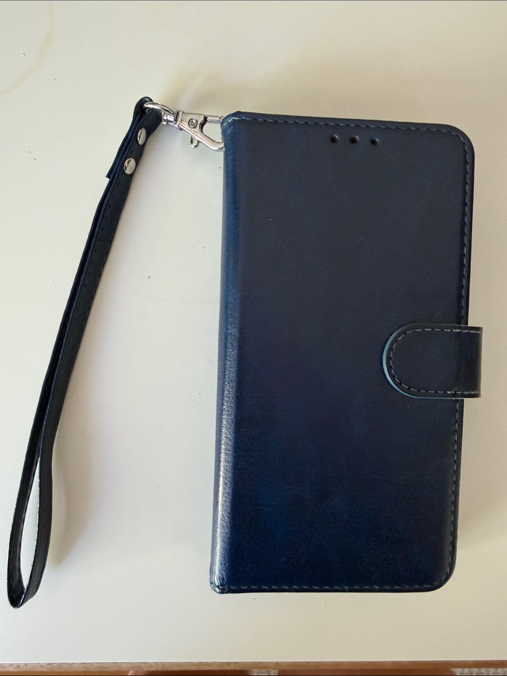 Premium Wallet Phone Case Folio with Wrist Strap - Black